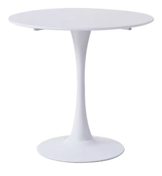 Ronde Eettafel Wit – Scandinavisch Design met Tulpvormige Poot, Ø80 cm