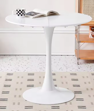 Ronde Eettafel Wit – Scandinavisch Design met Tulpvormige Poot, Ø80 cm