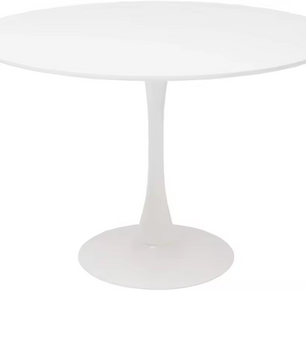 Ronde Eettafel Wit – Scandinavisch Design met Tulpvormige Poot, Ø80 cm