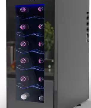 Wijnkoelkast voor 12 Flessen – Thermo-elektrisch, Stil & Compact Ontwerp met Glazen Deur