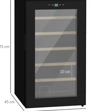 Wijnkoelkast voor 24 Flessen – Compact, Temperatuur Instelbaar, LED-Verlichting