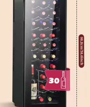 Wijnkoelkast 30 Flessen – 78L, Stijlvol Design, Stil & Instelbaar