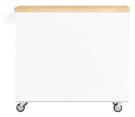 Keukentrolley met Wijnglashouder – MDF, Bamboe & Rubberhout, 109×92×40 cm