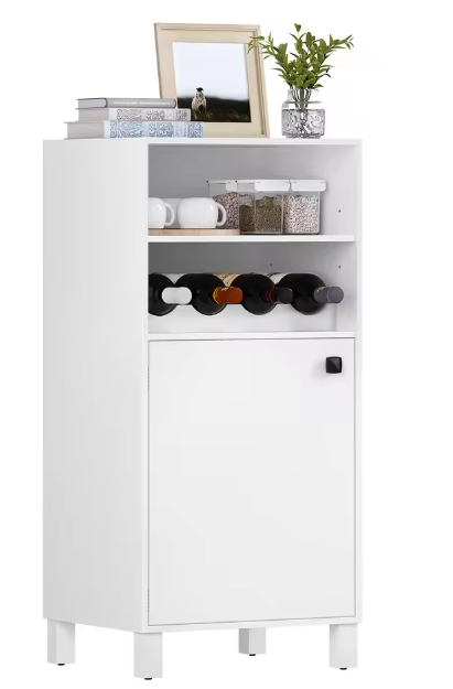 Witte Keukenkast met Wijnrek – 48×108×40 cm, Verstelbare Planken