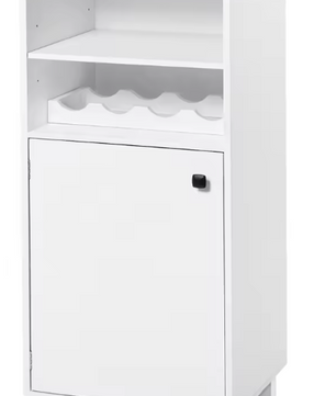 Witte Keukenkast met Wijnrek – 48×108×40 cm, Verstelbare Planken