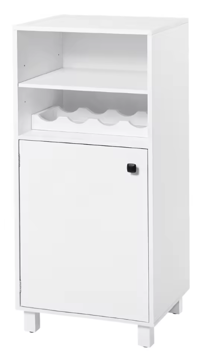 Witte Keukenkast met Wijnrek – 48×108×40 cm, Verstelbare Planken