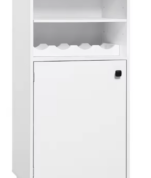 Witte Keukenkast met Wijnrek – 48×108×40 cm, Verstelbare Planken