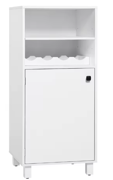 Witte Keukenkast met Wijnrek – 48×108×40 cm, Verstelbare Planken