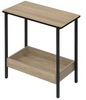 Bijzettafel met 2 Planken – Licht Eiken & Zwart, 50×55×25 cm