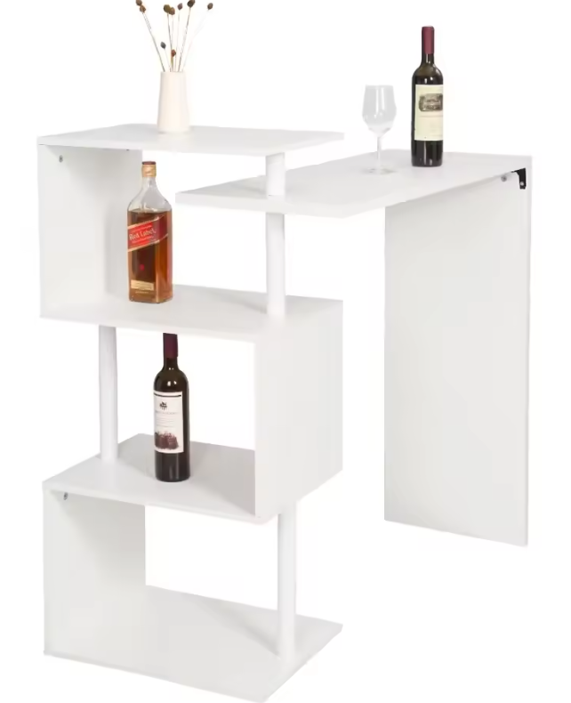 Bartafel met Opbergrek – MDF Tafelblad & Metalen Frame, 97,5×38×100 cm