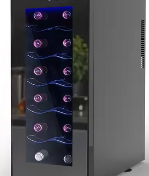 Wijnkoeler voor 12 Flessen – Glazen Deur & LED, 10–15°C
