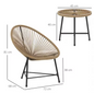 3-delige Tuinset – Acapulco Stoelen & Glazen Tafel op Houten Look Frame