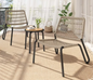 3-delige Bistroset – Gevlochten Touwstoelen & Massief Houten Tafel