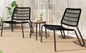 3-delige Bistroset – Gevlochten Touwstoelen & Massief Houten Tafel