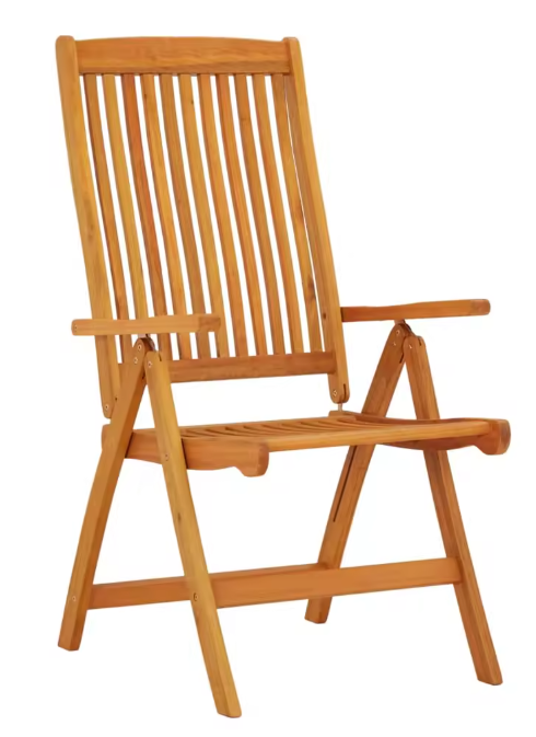 Set van 2 Opvouwbare Teakhouten Loungestoelen – Verstelbare Rugleuning & Massief Hout voor Buiten