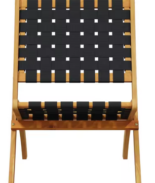 Set van 2 Opvouwbare Tuinstoelen – Acaciahout & Olefin Bandstof