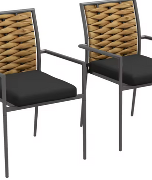 Set van 2 Rotan Tuinstoelen – Stapelbaar & Weerbestendig met Kussens