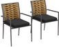 Set van 2 Rotan Tuinstoelen – Stapelbaar & Weerbestendig met Kussens