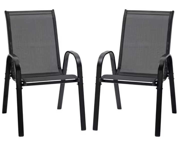 Set van 2 Stapelbare Tuinstoelen – Ademend & Weerbestendig