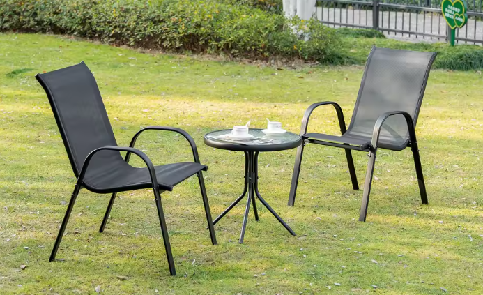 Set van 2 Stapelbare Tuinstoelen – Ademend & Weerbestendig