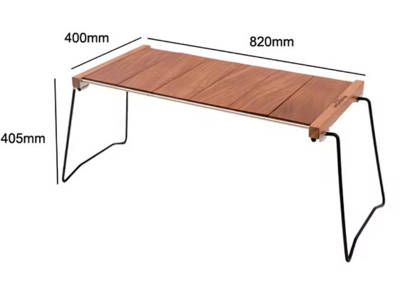 Opvouwbare Campingtafel – Hout & Roestvrij Staal, Draagbaar en Stevig voor Buitenreizen