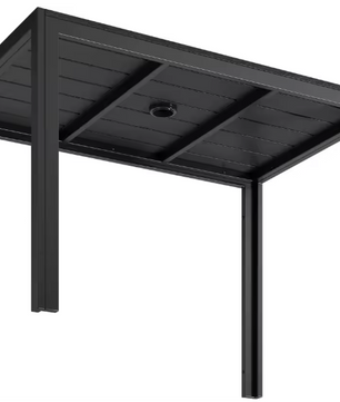 Rechthoekige Tuintafel met Parasolgat – WPC & Aluminium, Weerbestendig en Lichtgewicht