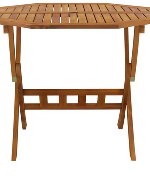 Opvouwbare Ronde Tuintafel – Massief Acaciahout met Parasolgat