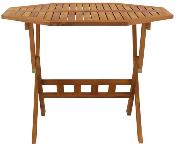Opvouwbare Ronde Tuintafel – Massief Acaciahout met Parasolgat