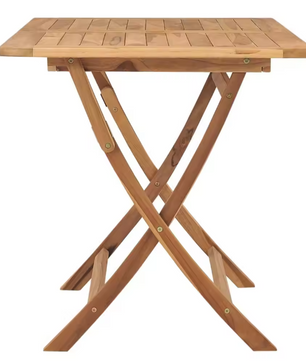 Opvouwbare Teakhouten Tuintafel 120x70 cm – Massief Hout & Parasolgat, Voor Buiten