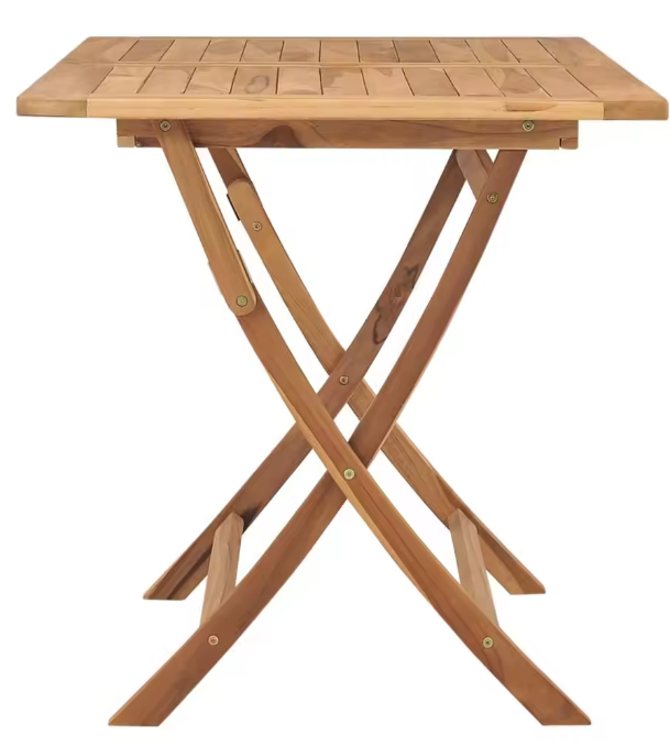 Opvouwbare Teakhouten Tuintafel 120x70 cm – Massief Hout & Parasolgat, Voor Buiten