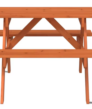 Kinderpicknicktafel met 4 Banken – Massief Dennenhout & Parasolgat, 2-in-1 Tafelset