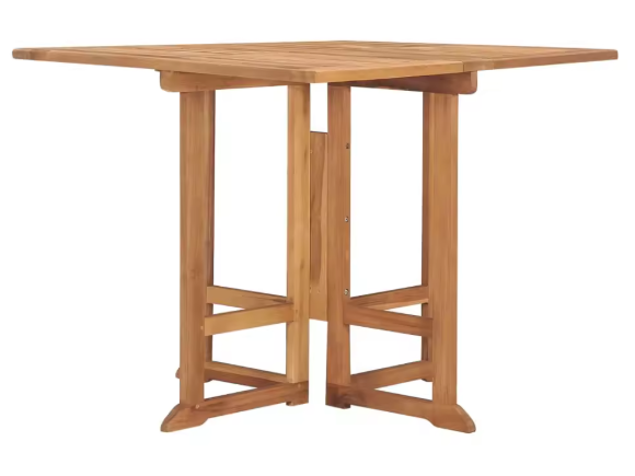 Opvouwbare Teakhouten Tuintafel – Massief Hout, 90x90 cm Weerbestendig
