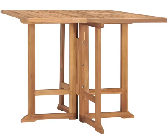 Opvouwbare Teakhouten Tuintafel – Massief Hout, 90x90 cm Weerbestendig