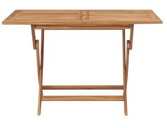 Opvouwbare Teakhouten Tuintafel – 120x70 cm met Parasolgat