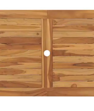 Opvouwbare Teakhouten Tuintafel – 120x70 cm met Parasolgat