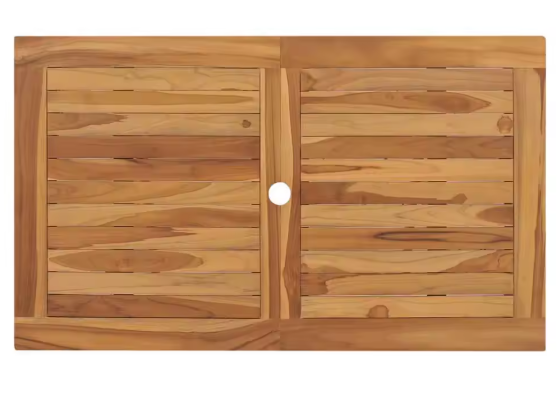 Opvouwbare Teakhouten Tuintafel – 120x70 cm met Parasolgat
