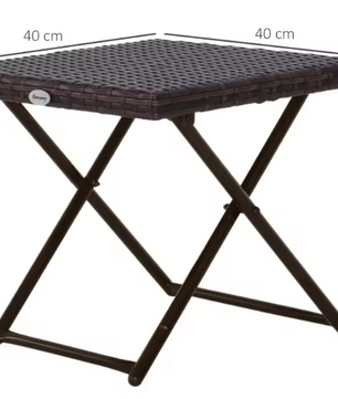 Opvouwbare Polyrotan Bijzettafel – 40x40 cm, Weerbestendig