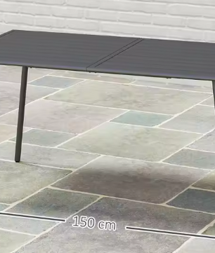 Rechthoekige Buitentafel van Staal – 150x80 cm, Weerbestendig & Modern Design