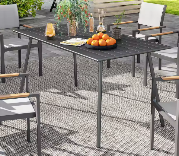 Rechthoekige Buitentafel van Staal – 150x80 cm, Weerbestendig & Modern Design