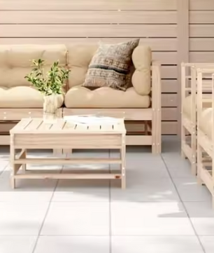 Massief Houten Tuinloungeset – Met Kussens & Natuurlijke Look