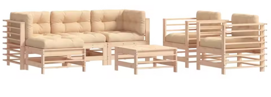Massief Houten Tuinloungeset – Met Kussens & Natuurlijke Look