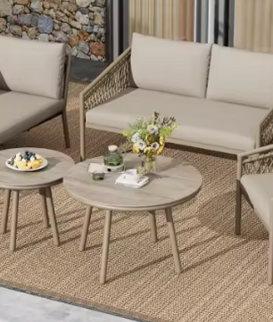 5-delige Tuinloungeset van Touw & Ijzer – Met Kussens en Glazen Tafels