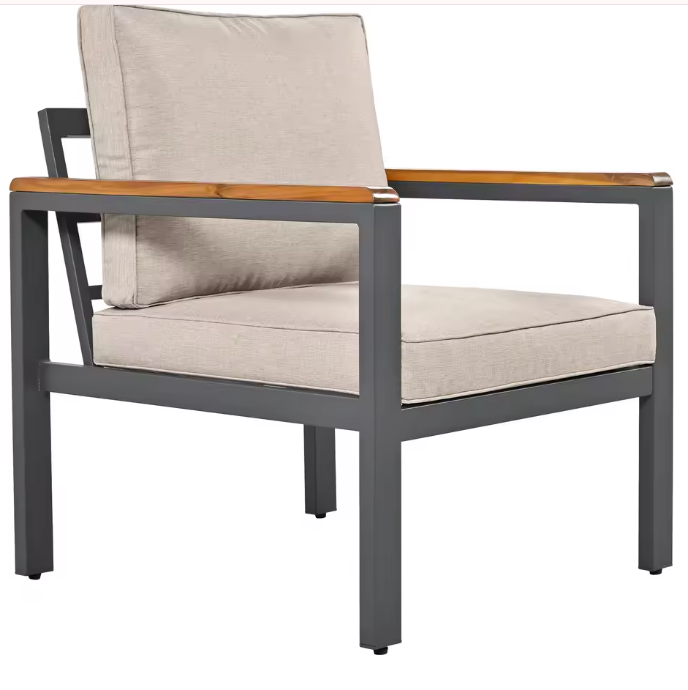 4-delige Tuinlounge Set – Bank, Fauteuils & Tafel met Acaciahout