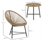 3-delige Balkon Loungeset – Acapulco Stoelen & Glazen Tafel