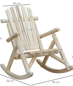 Tuinschommelstoel van Hout – Comfortabele Fauteuil met Hoge Rugleuning, Voor Binnen & Buiten