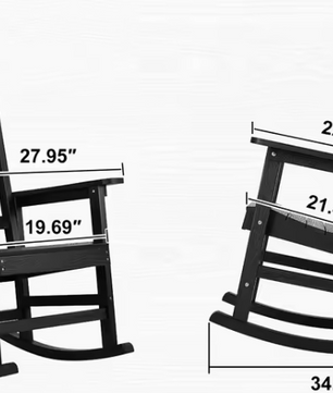 Outdoor Schommelstoel met Hoge Rug – Zwarte HIPS Fauteuil voor Tuin & Veranda