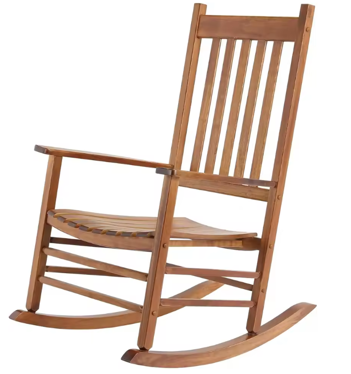 Houten Schommelstoel met Hoge Rug – Voor Binnen & Buiten, Extra Groot en Comfortabel