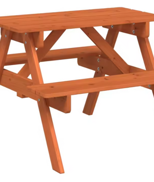 Kinder Picknicktafel met 4 Bankjes – 2-in-1 Tafelset van Massief Dennenhout met Parasolgat