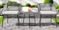 3-delige Polyrotan Bistroset met Kussens – Tafel en 2 Stoelen, Comfortabel Buitenmeubilair voor Balkon of Tuin