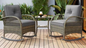 Rotan Balkonset met Schommelstoelen en Glazen Tafel – 3-Delige Lounge Tuinset voor Buiten